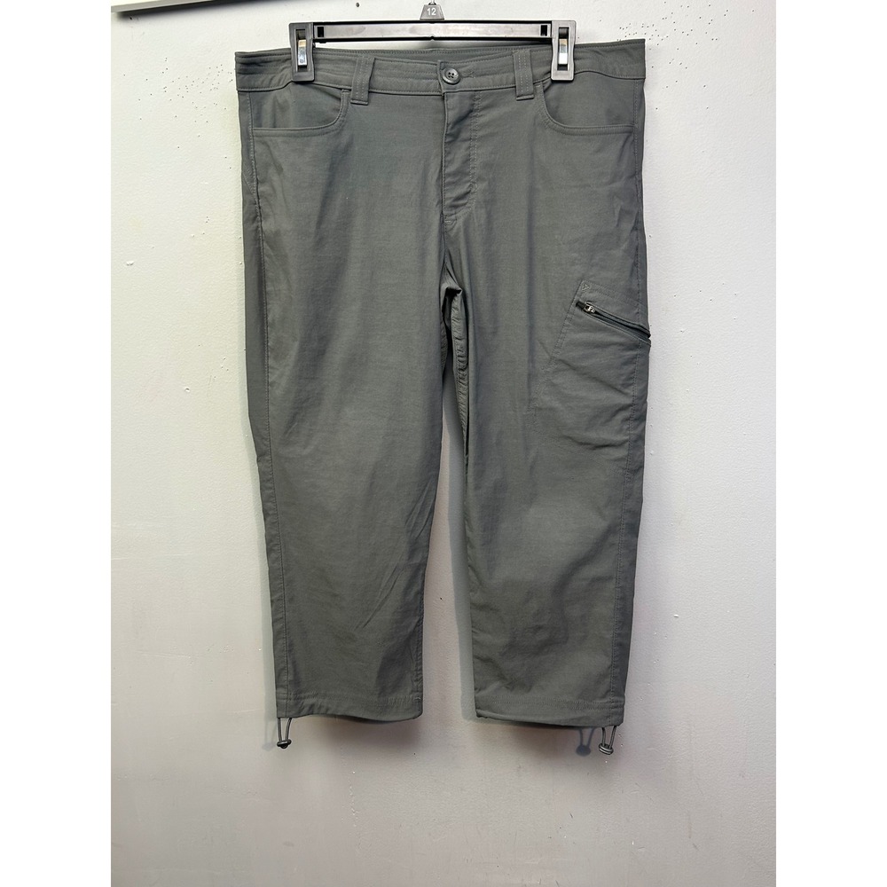 Eddie Bauer Pants Women 12 Gray Guide Pro Cropped Hiking Stretch Outdoor Utility